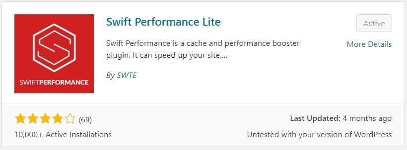 תוסף Cache - Swift Performance Lite