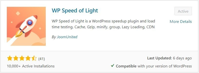תוסף קאש - WP Speed of Light